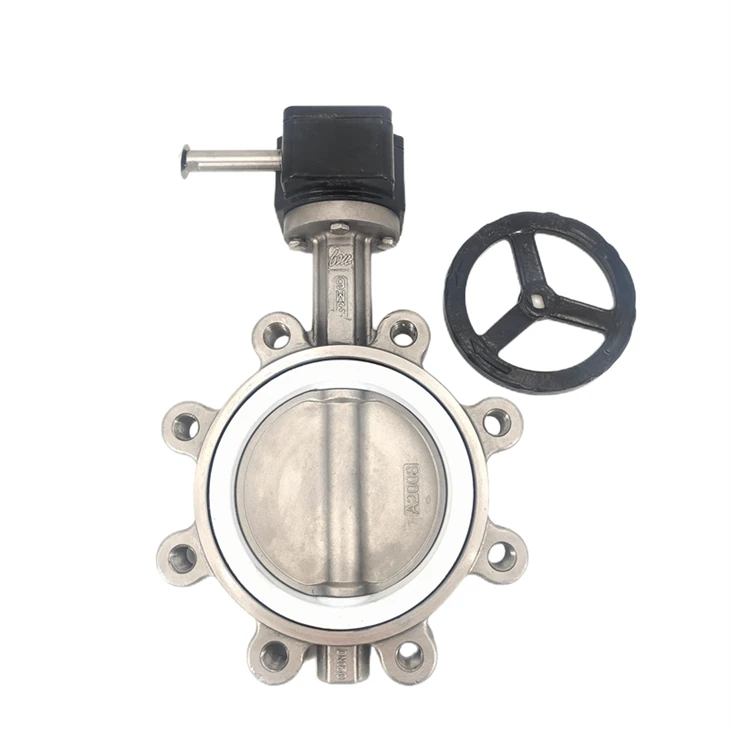 Valvola a farfalla in PTFE con ingranaggio a vite senza fine 316L