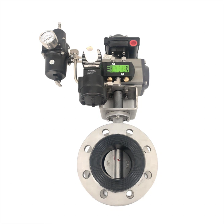 Pneumatic Stainless Steel Flange Butterfly Valve